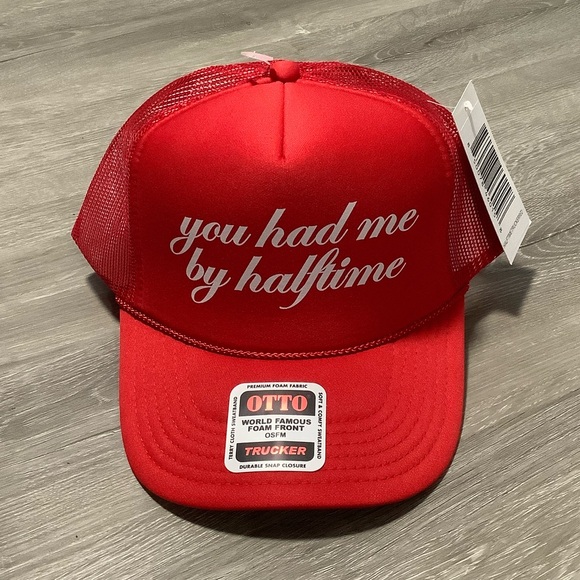 kenz kustomz Accessories - You had me by halftime Kenz Kustomz red trucker hat
